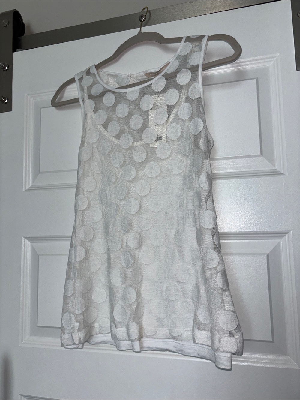 Banana Republic Bright Winter Sheer Dot Top